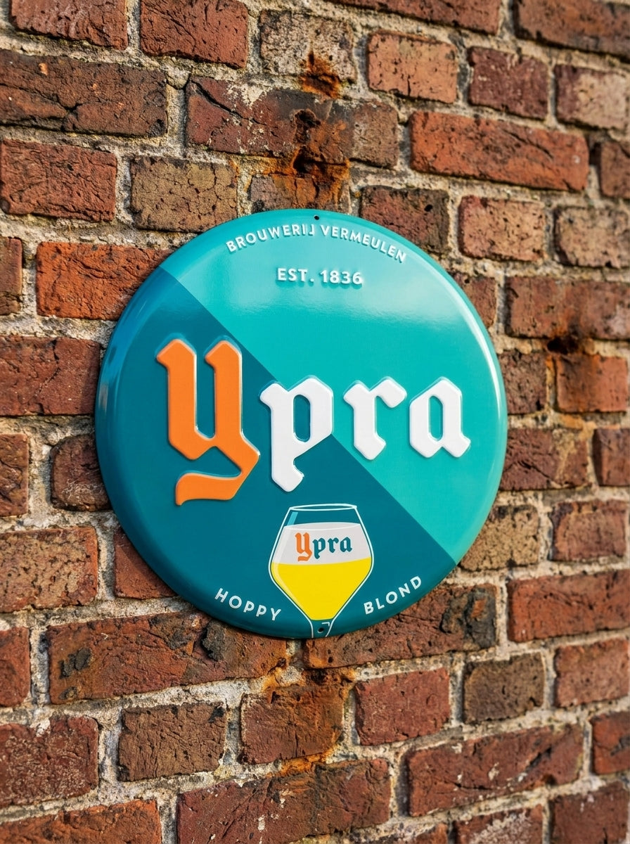 Ypra Hoppy Blond Alu plaat rond
